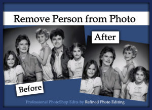 Remove person from photo editing service